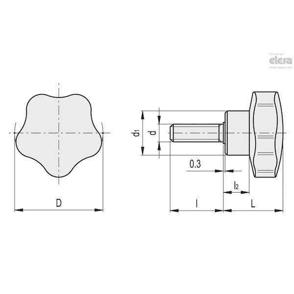 Zinc-plated Steel Threaded Stud, VC.192/70 P-M14x50